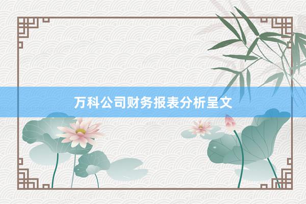 万科公司财务报表分析呈文